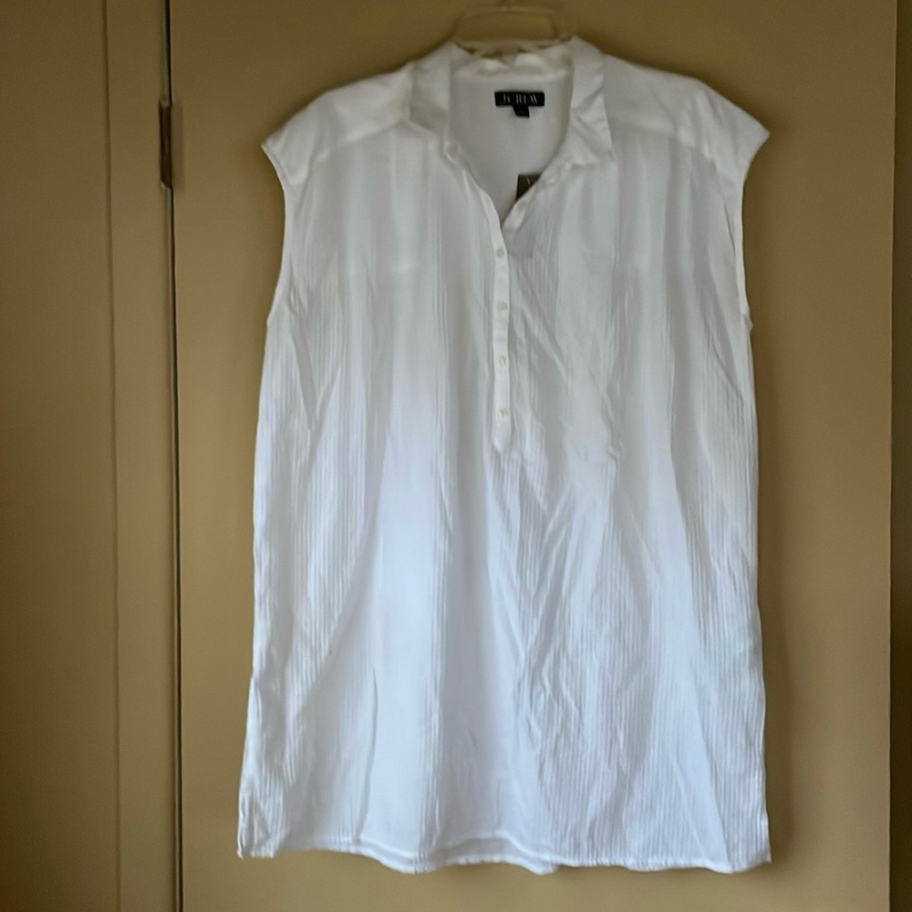 NWT J.Crew Relaxed Fit Button-Placket Popover Resort Wear Shirt Dress